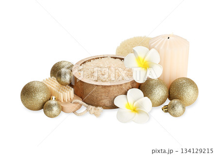 New Year wellness spa products and decor, on white, PNG New Year wellness spa products and decor, on white, PNG 134129215