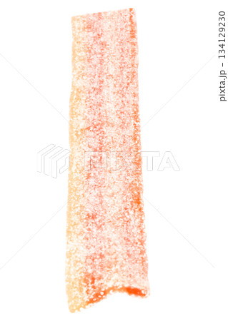 sour strawberry candy belts isolated on white bakground 134129230