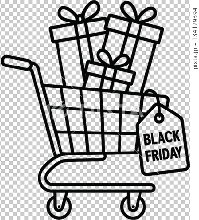 Shopping Cart Overflowing with Boxes 134129394