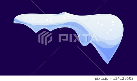 Cartoon winter snow ice cap and snowdrift, snowy window drift. Vector cold isolated border, Christmas holiday rooftop frame with a long pointed frozen shape. Snowcap with layered white and blue frost Cartoon winter snow ice cap and snowdrift, snowy window drift. Vector cold isolated border, Christmas holiday rooftop frame with a long pointed frozen shape. Snowcap with layered white and blue frost 134129502