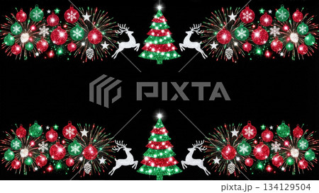 クリスマスイルミネーションの模様クリスマスイルミネーションの模様 134129504