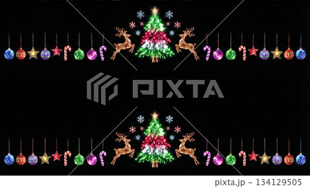 クリスマスイルミネーションの模様 134129505