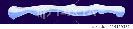 Winter snow ice cap, long wavy snowdrift, snowy window drift and soft frozen layer. Cartoon vector white frosty horizontal border or divider, icy decoration for roof edge and holiday winter frame Winter snow ice cap, long wavy snowdrift, snowy window drift and soft frozen layer. Cartoon vector white frosty horizontal border or divider, icy decoration for roof edge and holiday winter frame 134129521