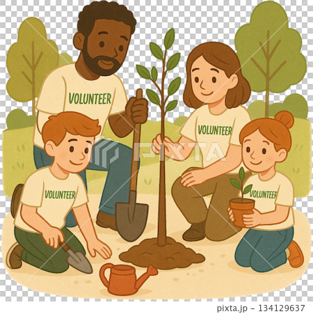 Planting Trees in the Park Planting Trees in the Park 134129637