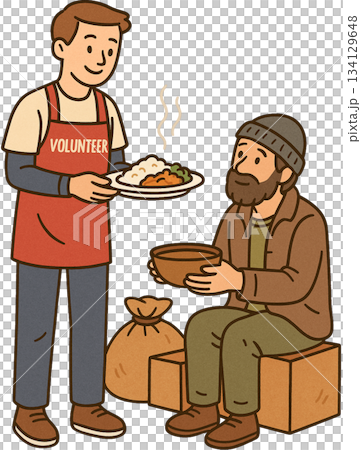 Serving Food to the Homeless 134129648