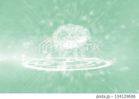 Human brain with illuminated lights Human brain with illuminated lights 134129686