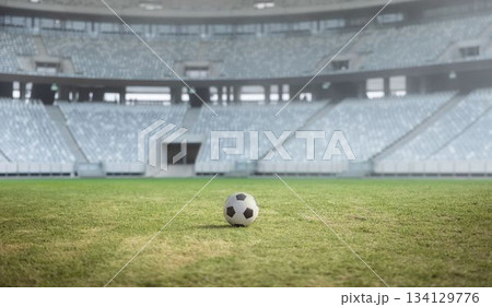 Football in an empty stadium Football in an empty stadium 134129776