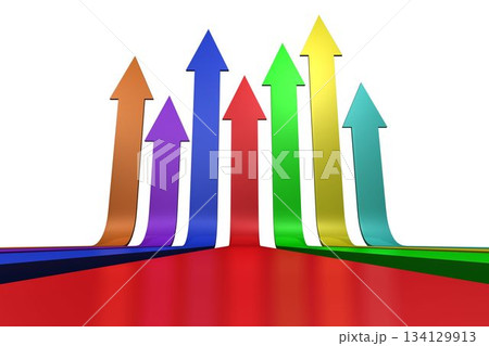 Colourful arrows pointing up Colourful arrows pointing up 134129913