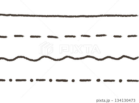 シンプルな黒の手書きラインセット 134130473