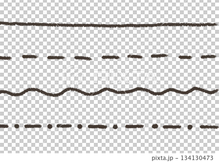 シンプルな黒の手書きラインセット 134130473