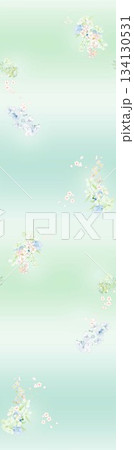 Assorted floral geometric and heart pattern panel designs in soft pastel colors 134130531