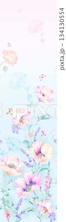 Assorted floral geometric and heart pattern panel designs in soft pastel colors Assorted floral geometric and heart pattern panel designs in soft pastel colors 134130554