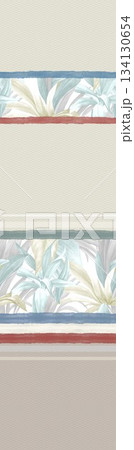 Assorted floral geometric and heart pattern panel designs in soft pastel colors 134130654
