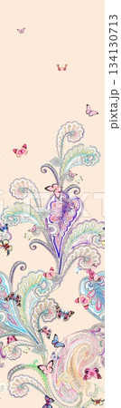 Assorted floral geometric and heart pattern panel designs in soft pastel colors Assorted floral geometric and heart pattern panel designs in soft pastel colors 134130713