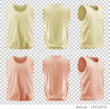 2 Set of men pastel light yellow orange, front back and side view sleeveless tee t shirt tank singlet vest round neck on transparent background cutout PNG file. Mockup template 2 Set of men pastel light yellow orange, front back and side view sleeveless tee t shirt tank singlet vest round neck on transparent background cutout PNG file. Mockup template 134130722