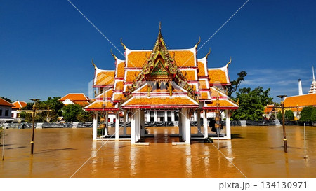Natural Disaster in Thailand: Flood Damage to Ancient Architecture and Cultural Heritage 134130971