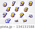 アメコミ風数字セット（アミ点グラデーション） 134131588