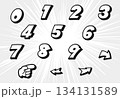 アメコミ風数字セット（モノクロ） 134131589