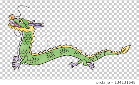 手繪龍插圖（生肖，幸運符） 134131649