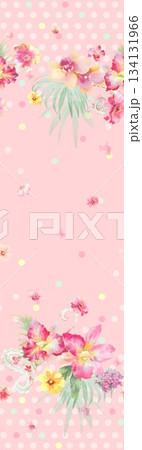Assorted floral geometric and heart pattern panel designs in soft pastel colors 134131966