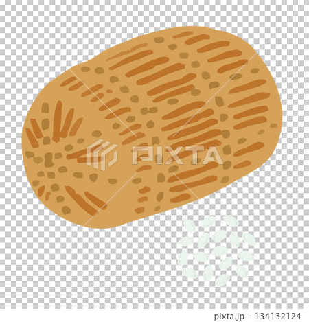 主線なし食材のイラスト_米俵と米粒 134132124