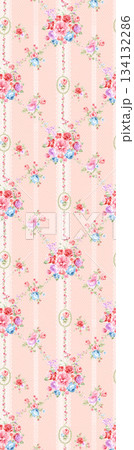 Assorted floral geometric and heart pattern panel designs in soft pastel colors Assorted floral geometric and heart pattern panel designs in soft pastel colors 134132286