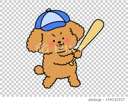 咱們來打棒球吧！一隻想打棒球的狗狗 134132357