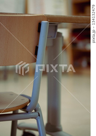 School Chair Detail in Classroom Environment 134132479