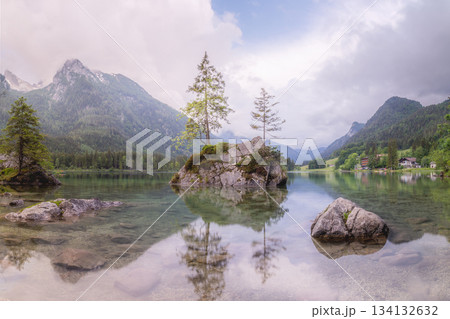 View of Hintersee lake in Berchtesgaden National Park Bavarian Alps, Germany 134132632