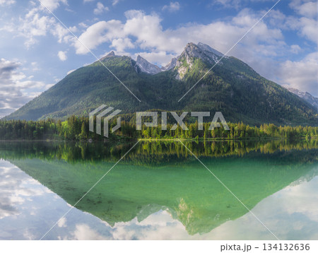 View of Hintersee lake in Berchtesgaden National Park Bavarian Alps, Germany View of Hintersee lake in Berchtesgaden National Park Bavarian Alps, Germany 134132636