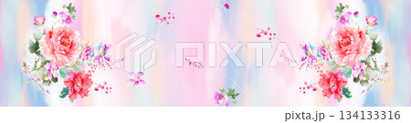 Assorted floral geometric and heart pattern panel designs in soft pastel colors 134133316