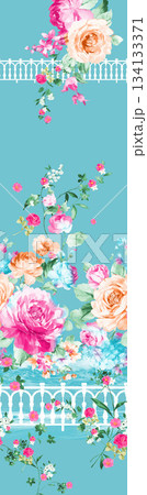 Assorted floral geometric and heart pattern panel designs in soft pastel colors Assorted floral geometric and heart pattern panel designs in soft pastel colors 134133371