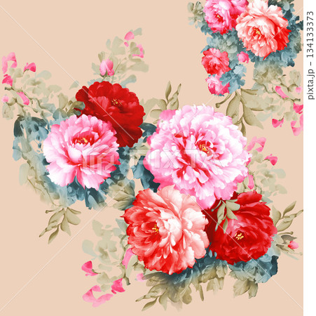 Assorted floral geometric and heart pattern panel designs in soft pastel colors Assorted floral geometric and heart pattern panel designs in soft pastel colors 134133373