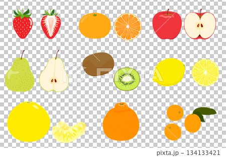 冬が旬の果物のセット 冬が旬の果物のセット 134133421