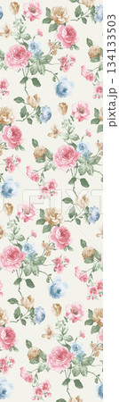 Assorted floral geometric and heart pattern panel designs in soft pastel colors Assorted floral geometric and heart pattern panel designs in soft pastel colors 134133503