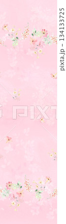 Assorted floral geometric and heart pattern panel designs in soft pastel colors 134133725