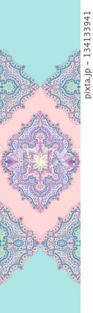 Assorted floral geometric and heart pattern panel designs in soft pastel colors Assorted floral geometric and heart pattern panel designs in soft pastel colors 134133941