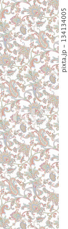 Assorted floral geometric and heart pattern panel designs in soft pastel colors 134134005