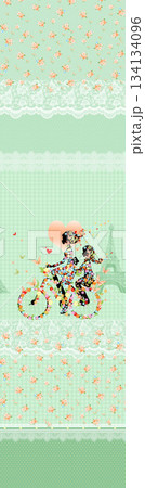 Assorted floral geometric and heart pattern panel designs in soft pastel colors Assorted floral geometric and heart pattern panel designs in soft pastel colors 134134096