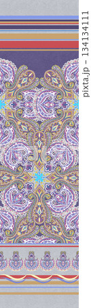 Assorted floral geometric and heart pattern panel designs in soft pastel colors 134134111