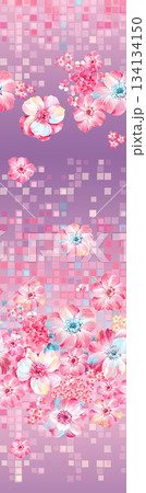 Assorted floral geometric and heart pattern panel designs in soft pastel colors Assorted floral geometric and heart pattern panel designs in soft pastel colors 134134150