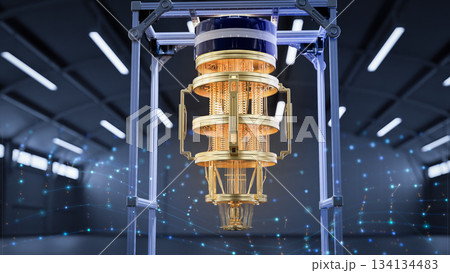 Quantum computer machine in dark factoryのイラスト素材 [134134483] - PIXTA
