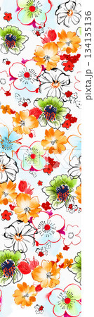 Assorted floral geometric and heart pattern panel designs in soft pastel colors Assorted floral geometric and heart pattern panel designs in soft pastel colors 134135136
