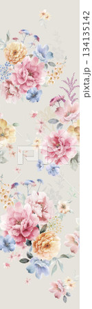 Assorted floral geometric and heart pattern panel designs in soft pastel colors Assorted floral geometric and heart pattern panel designs in soft pastel colors 134135142