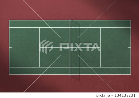Digitally generated image of tennis court 134135231