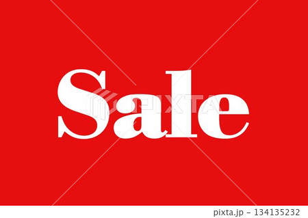 Sale text is being featured in bold minimalist flat design poster on bright red background 134135232
