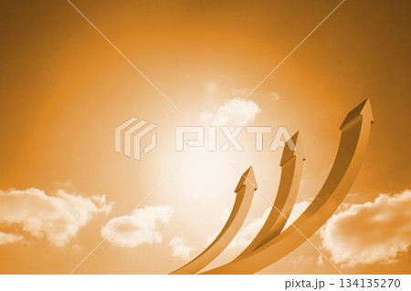 Arrows in the sky in orange 134135270