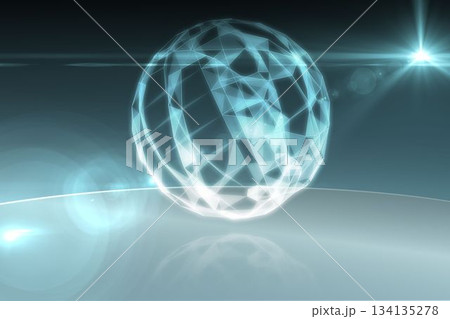 3D-render wireframe sphere floating above...のイラスト素材 [134135278] - PIXTA