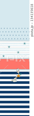 Assorted floral geometric and heart pattern panel designs in soft pastel colors 134135618