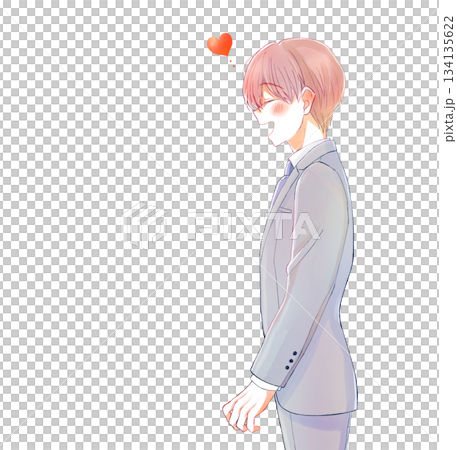 男性商務人士，愛，微笑，側臉 134135622